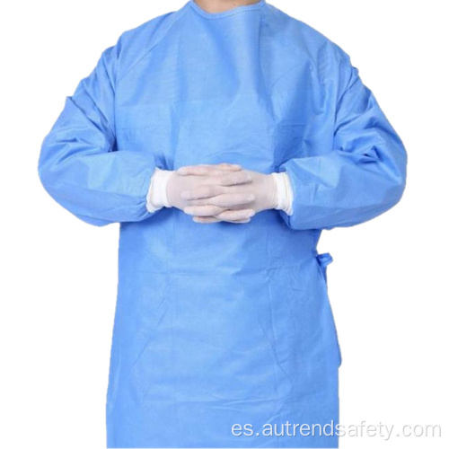 Traje de aislamiento médico hospitalario desechable impermeable para bata quirúrgica